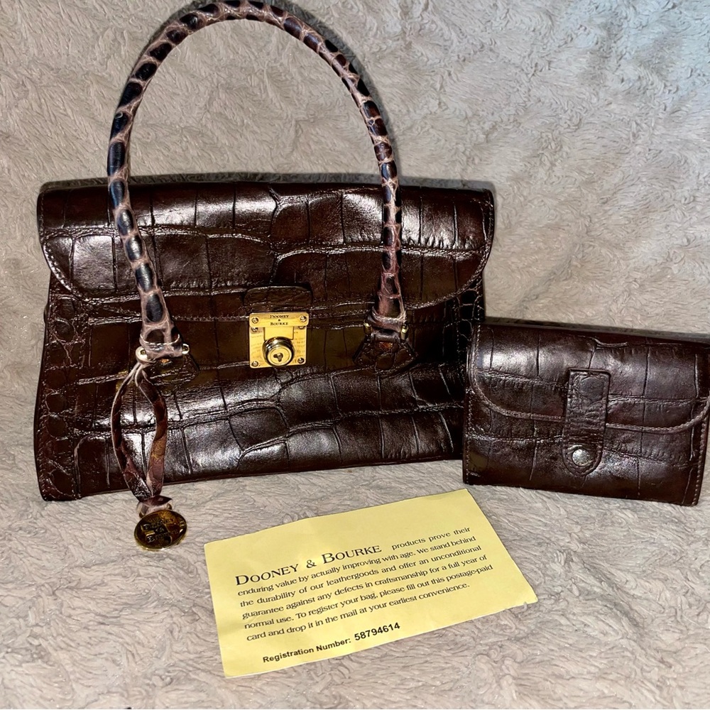 Dooney & Bourke Brown Croc-Embossed Women's Bag